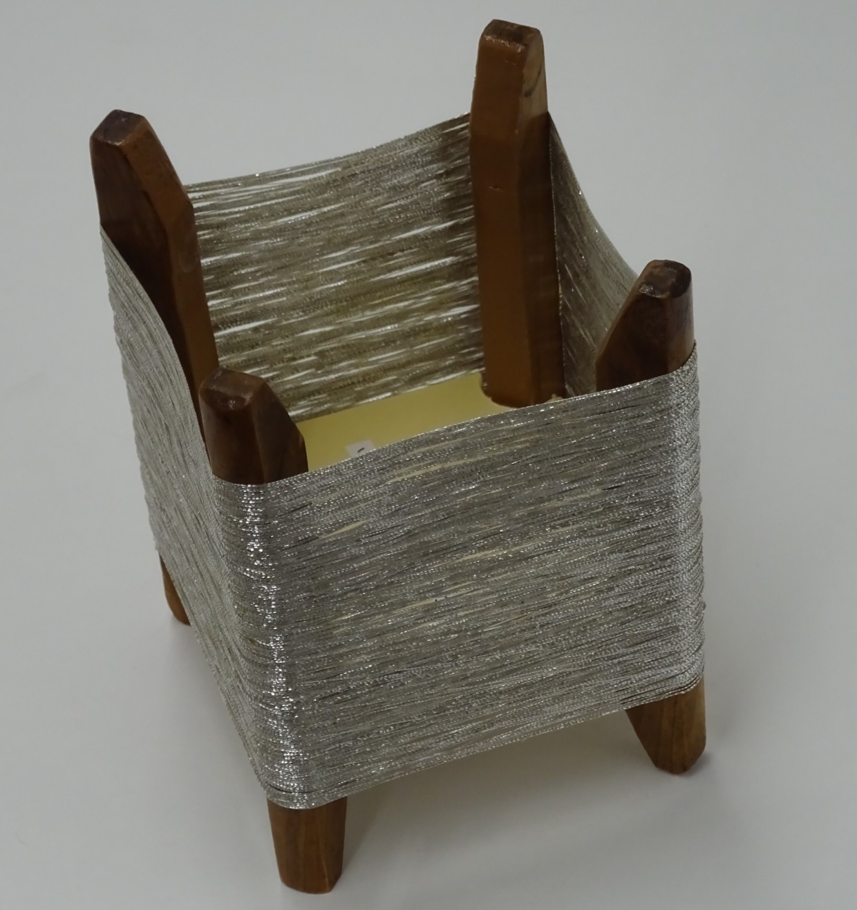 手作り糸織りもの 京都西陣織の絹糸 糸枠 飾り箱
